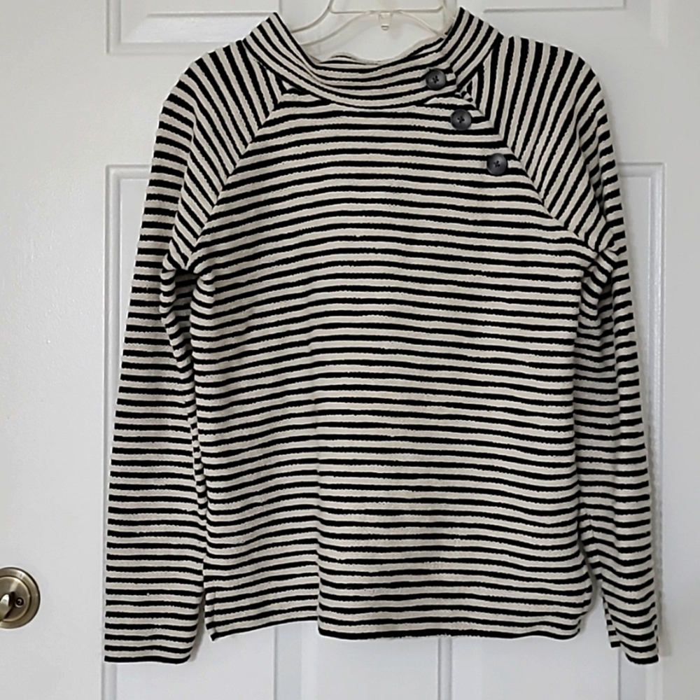 LOFT Cowlneck, striped knit, long sleeves sweater.